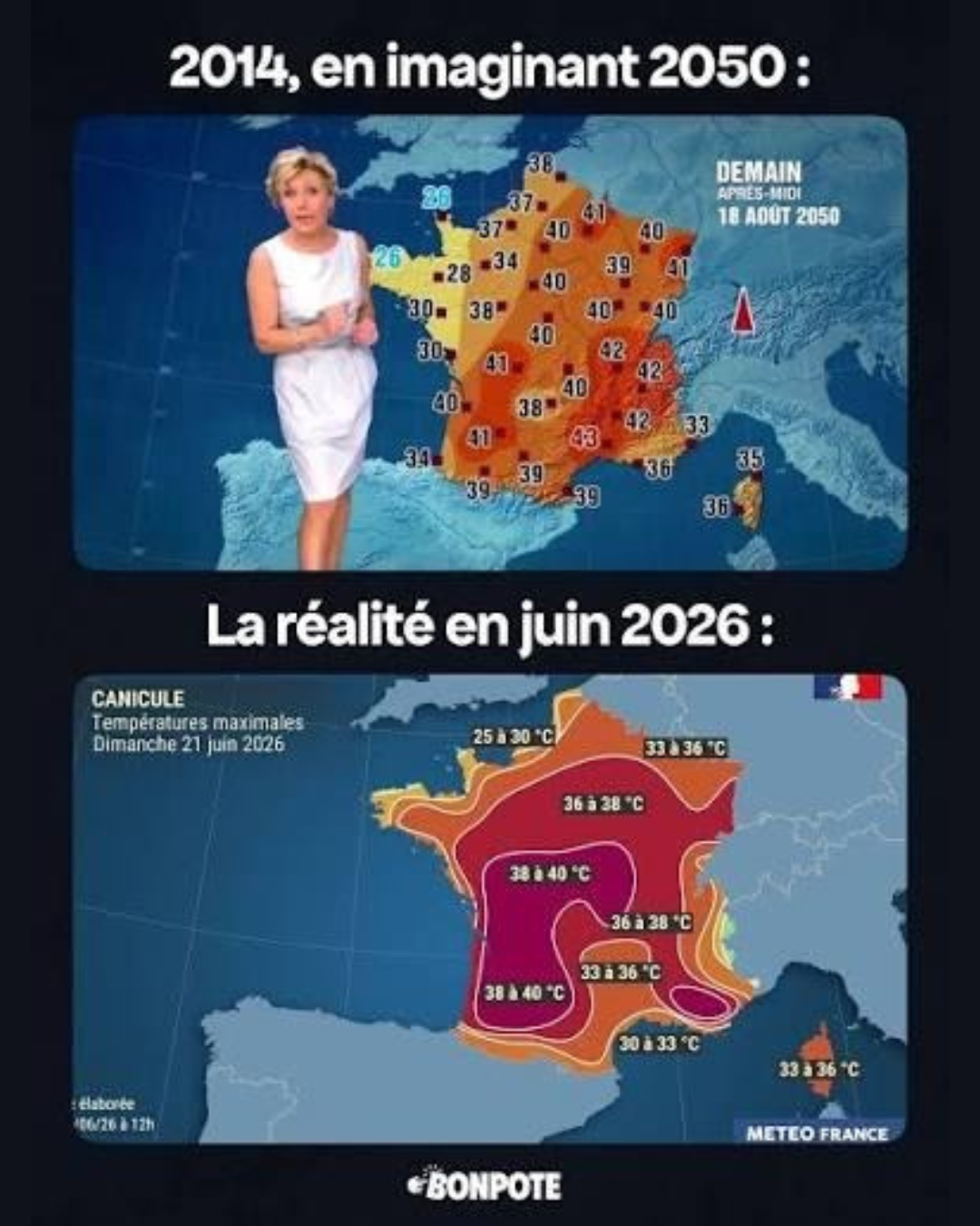 bulletin météo présenté par Évelyne Dhéliat